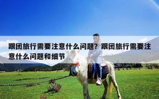 跟團旅行需要注意什么問題？跟團旅行需要注意什么問題和細節